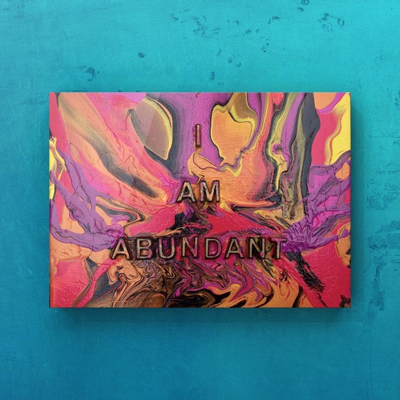 I Am Abundant 3D Bright and Colorful, flowing design, Affirmation small Painting - Picture 6 of 6